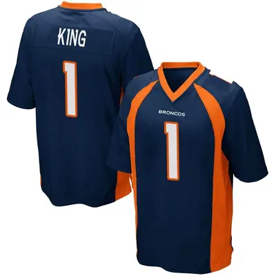 Men's Game Marquette King Denver Broncos Navy Blue Alternate Jersey