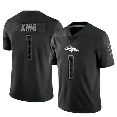 Men's Limited Marquette King Denver Broncos Black Reflective Jersey