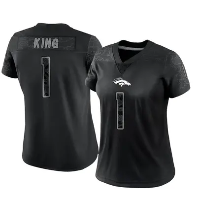 Women's Limited Marquette King Denver Broncos Black Reflective Jersey